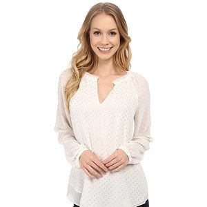 NWT NYDJ Women's Foil Dot Print Blouse Size XL